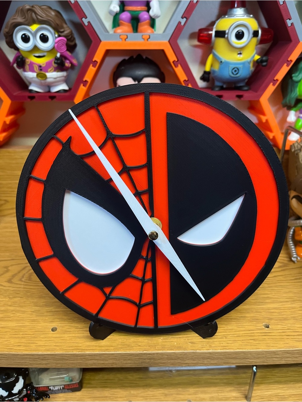 Red and Black Superhero Face Table Clock - Home Accent